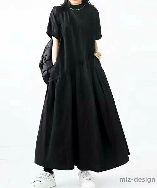 【送料無料】ワンピース 半袖 無地 夏 ゆったり 快適 レディース ファッション