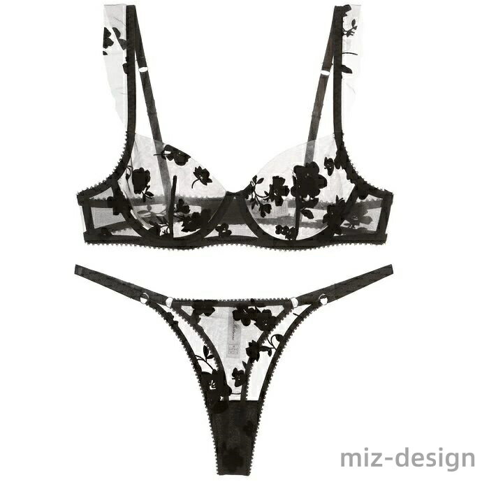 【送料無料】「新品」ブラジャーショーツ セット 総レース シースルー 下着セット 下着 セクシー ラン..