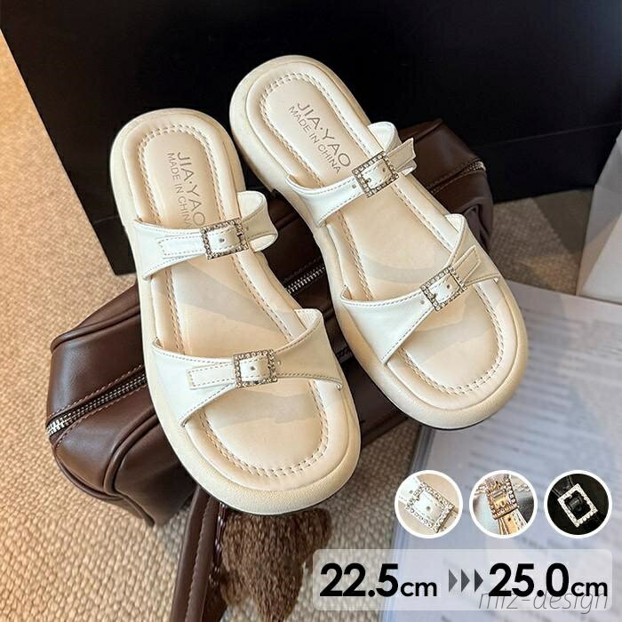 【送料無料】チャンキーヒール 太ヒール 安定感 サンダル ぺたんこ ぺったんこ お洒落なサンダル 歩きやすい レディース 夏 ベルト 靴