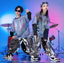 【送料無料】キッズ ダンス 衣装 ジャズ ヒップホップ スパンコール Tシャツ キラキラ 演出服 デニムパンツ 子供 jazz hiphop ダンス衣装 スパン...