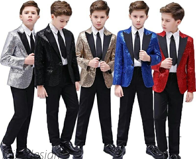 【送料無料】子供服 男の子 スーツ ジャケット スパンコール コート 舞台演出服 ダンス衣装 キッズ フォーマルコート スパンコール演出服 ピアノ