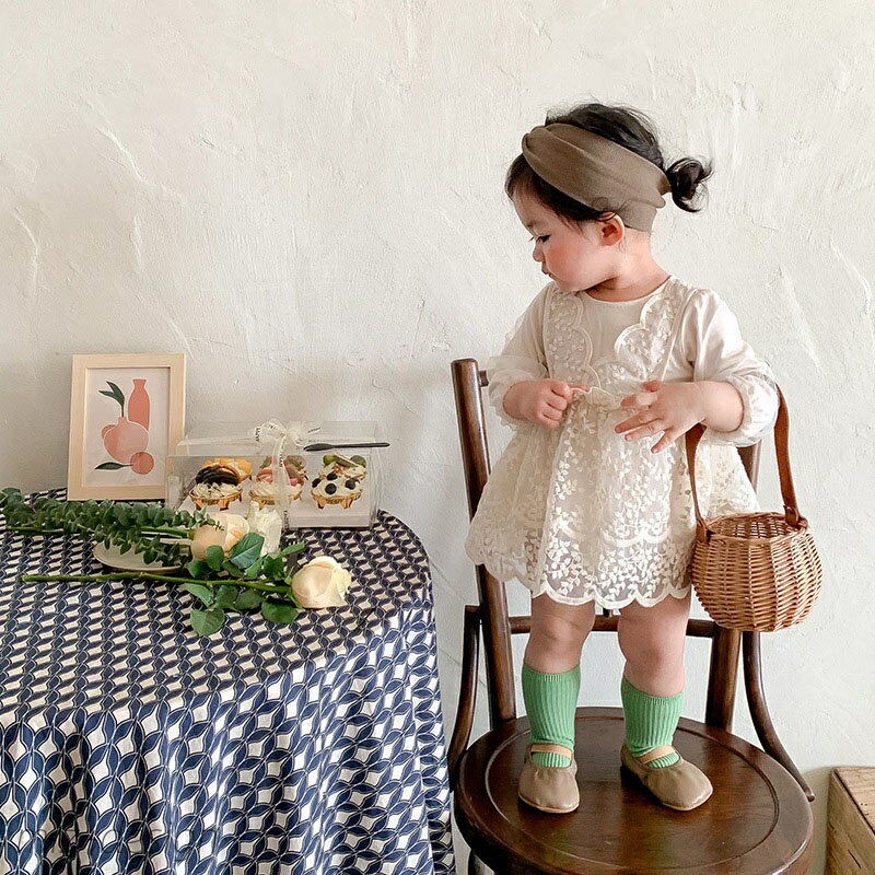 【送料無料】ベビー ワンピース ベビー服 ベビーロンパース 長袖 幼児 女の子 誕生日 結婚式 新生児 かわいい 1歳 フォーマル キッズ 膝丈