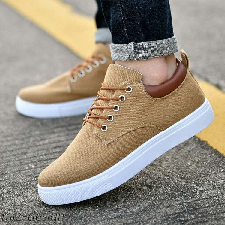 【送料無料】キレイめ 通気 メンズシューズ キャンバス 歩きやすい 靴 軽量 無地 大人 メンズスニーカー メンズ スニーカー
