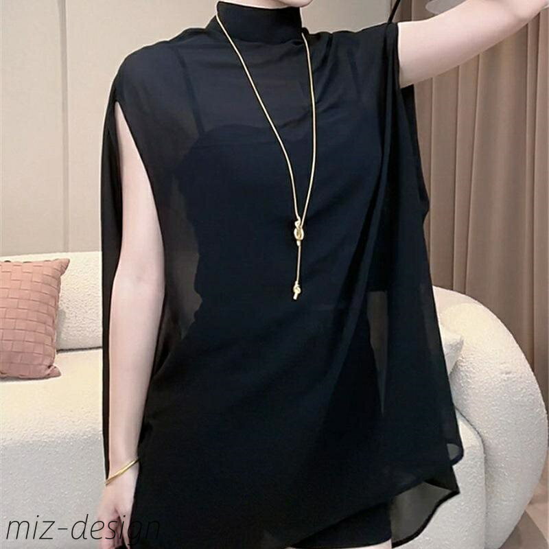 【送料無料】レディース 春夏 Tシャツ キャミソール スリムフィット 韓国風 おしゃれ 上品 デザイン 高級感 無地 ポリエステル 切り替え