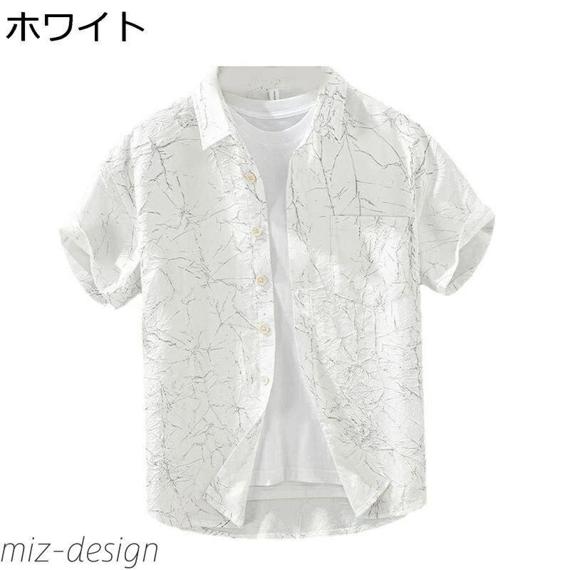 【送料無料】メンズ カジュアルシャツ 夏服 開襟 形態安定 防皺 ワイドサイズ オーバーシルエット アメリカン ゴルフウェア アウトドア