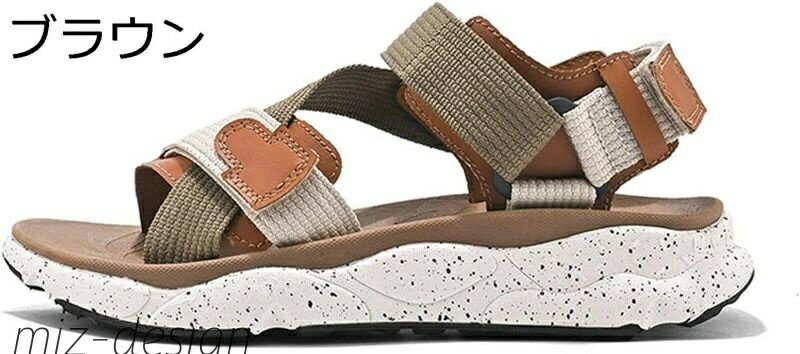 【送料無料】サンダル クロスストラップ ベルクロ 韓国風 スポーツサンダル 夏 ビーサン メンズ用 ビー..