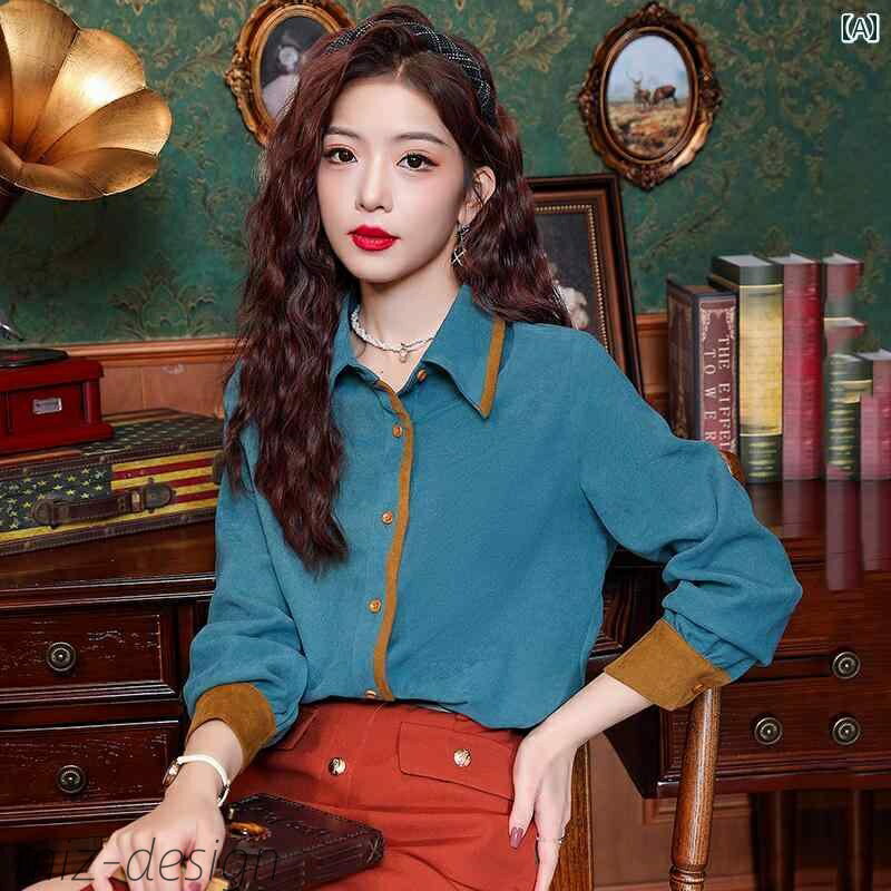 【送料無料】トップス カジュアル おしゃれ 風 レトロ シャツ 春 シャツ 個性 ス