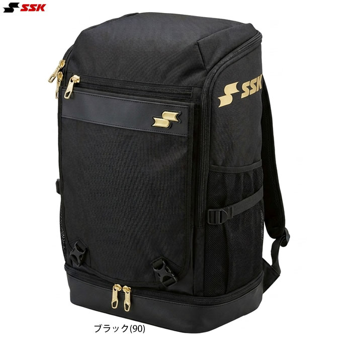 ■品番 BA1030 ■商品説明 野球のシーンだけでなく街使いできるシックなデザイン。 試合の後そのままお出かけもできちゃうバックパックに仕上りました。 ・再起反射テープ ・底面にシューズ等の収納可 ・前面ポケット着脱式 ■素材 合成繊維×合成皮革(PVC) ■カラー ブラック(90) ■サイズ 長さ33×高さ57×幅21cm 容量：約39L ■当社在庫商品 ・メーカー希望小売価格はメーカー商品タグに基づいて掲載しています。
