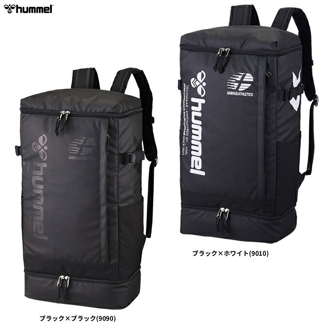 ■品番 HFB6165 ■商品説明 通学やスポーツシーンで活躍する40Lサイズのボックス型バックパック。 シューズ収納スペース付き。 ■素材 合成繊維 ■カラー ブラック×ブラック(9090) ブラック×ホワイト(9010) ■サイズ 高さ56×長さ32×幅20cm 容量：40L ■当社在庫商品