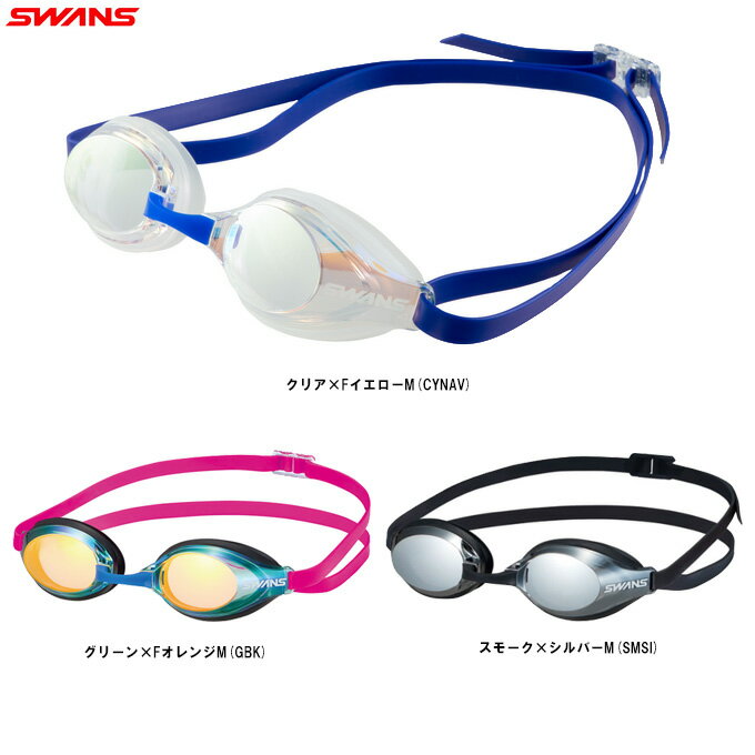 ■品番 SR-3MRE ■商品説明 肌に優しい柔らかいシリコーンクッションで長時間の使用でもストレスを感じにくい付け心地 ・WORLD AQUATICS承認モデル。 ・クッションあり ・可視光線透過率41% ・紫外線透過率0.1%以下(UVカット99.9%以上 ・レンズ機能:PREMIUM ANTI-FOG re:non(くもり止めレンズ)、ミラーレンズ ・付属品:鼻ベルト(5サイズ入り)、取扱説明書 ・対象年齢:12歳から大人用 ■素材 アイカップ、ベルトアジャスター：ポリカーボネート クッション：シリコーン 鼻ベルト : ナイロン ベルト : エラストマー ■カラー グリーン×FオレンジM(GBK) スモーク×シルバーM(SMSI) クリア×FイエローM(CYNAV) ■サイズ F ■当商品は返品・交換不可となります。 ■当社在庫商品 ・メーカー希望小売価格はメーカーサイトに基づいて掲載しています。