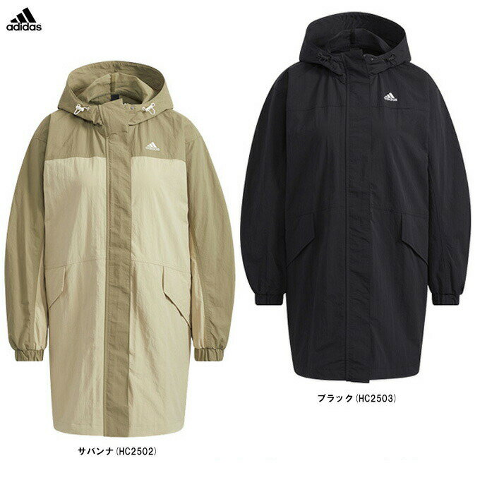 adidas（アディダス）W PRSVE ウーブンコート（V9343）（スポーツ/アウター/コート/ジャケット/ロングコート/ベンチコート/カジュアル/長袖/撥水/ウェア/フードあり/女性用/レディース）