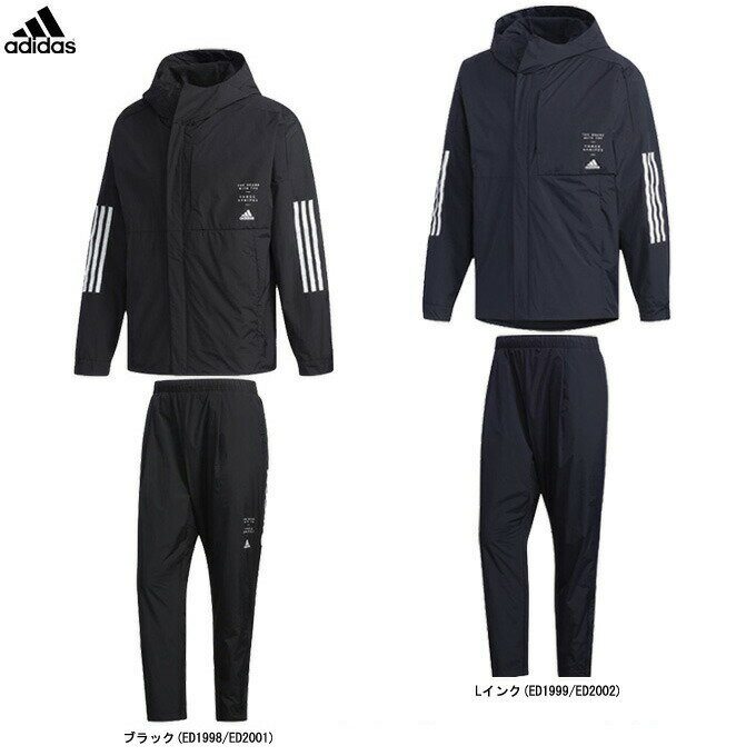 adidas（アディダス）M ID ウインドブレーカー ジャケット パンツ 上下セット(フード付き)（FYK51/FYK47）（スポーツ/トレーニング/ウインドブレーカー上下セット/セットアップ/防風/保温/裏起毛/男性用/メンズ）