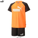 ◆メール便対応商品◆PUMA（プーマ）ジュニア ポリTシャツ＆ショーツ 上下セット （849634）（スポーツ/トレーニング/半袖/短パン/ハーフパンツ/セットアップ/子供用/ボーイズ/キッズ）