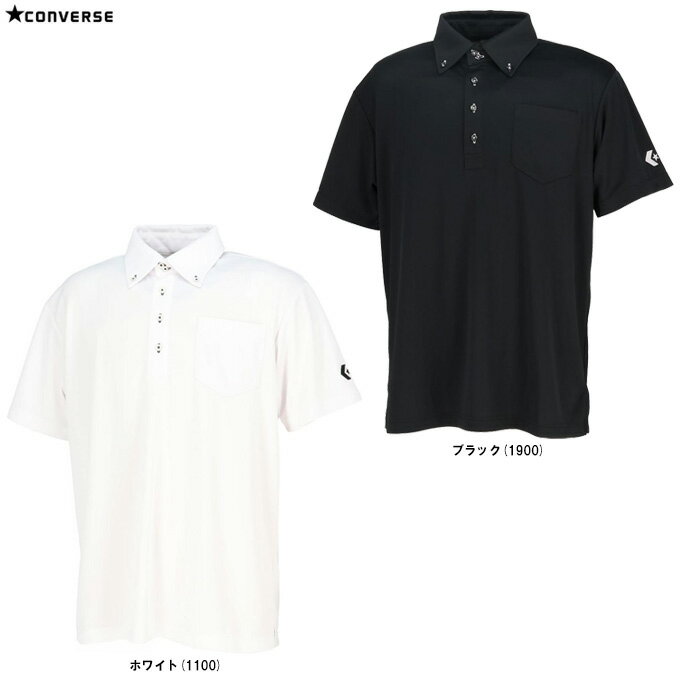 ◆メール便対応商品◆CONVERSE(コンバース)ポロシャツ(CB241551)(スポーツ/トレーニング/フィットネス/バスケットボール/カジュアル/半袖/吸汗速乾/ボタンダウン/ウェア/男性用/メンズ)