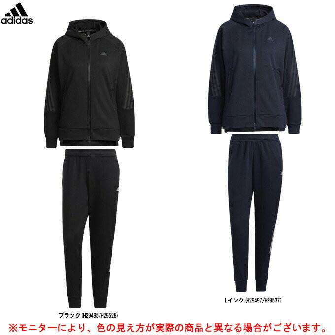 adidas（アディダス）W 24/7 スウェット ジャケット パンツ 上下セット（JIK90/JIK93）（トレーニング/ウェア/スポーツ/フィットネス/カジュアル/セットアップ/吸汗速乾/女性用/レディース）