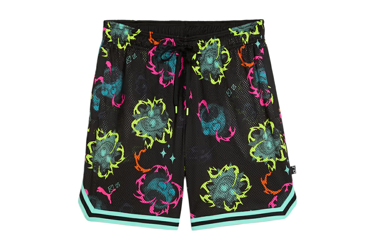 HOOPSxリック アンドモーティーAOP5.5インチショーツプーマ【633096-01】バスケ パンツ バスパン 短パ..