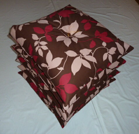 銘仙判座布団5枚組セット　リーフ柄　55x59cm