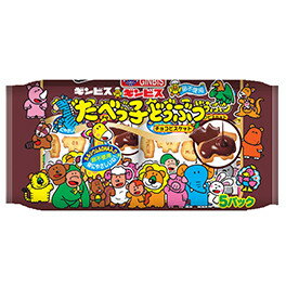 ギンビス　たべっ子どうぶつチョコビスケット 5P(27g×5小袋入）X1袋 期間限定品のサムネイル