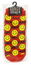 【メール便可】オクタニ HAVE A HAPPY DAY SMILE 総柄 RED スマイル レッド 靴下 23-26cm
