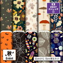 2wayストレッチニット生地 布 秋柄 ハロウィン 縦横に伸びる 吸水速乾 UVカット 商用利用可 ハンドメイド 手作り 手芸 水着 レオタード スポーツウエア レギンス 枕 クッションカバー (fall_1)