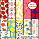 アウトレット生地 布 フルーツ柄 2wayストレッチ ニット 商用利用可 ハンドメイド 手作り 手芸 (fruit_4)