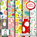アウトレット生地 布 フルーツ柄 2wayストレッチ ニット 商用利用可 ハンドメイド 手作り 手芸 (fruit_5)