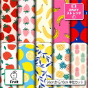 保温 暖2wayストレッチニット1 生地 布 フルーツ柄 縦横に伸びる UVカット 商用利用可 ハンドメイド 手作り 手芸 犬服 水着 レオタード スポーツウエ...