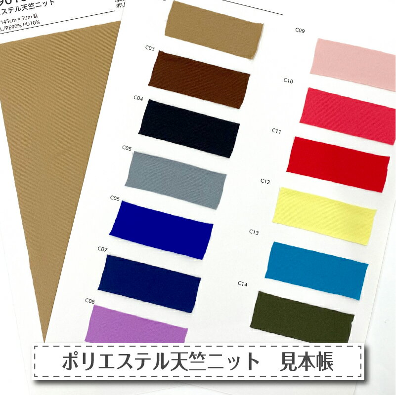 【布 生地の見本 サンプル】 無地 ポリエステル天竺ニット生地 B9010 全13色 (横高ストレッチ 速乾 通気性抜群 薄手で軽い) ハンドメイド 手作りハンドメイド 手作りスポーツウェア Tシャツに最適な生地 商用利用可能