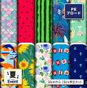 夏 シワになりにくい ポリエステル ブロード 生地 布 夏柄 商用利用可 ハンドメイド 手作り 手芸 通園通学バッグ 体操着袋 巾着袋 給食マット ランチマット エコバッグ ハンカチ (summer_3)