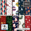 【楽天スーパーセールクーポン配布中】サテン 生地 布 クリスマス柄 光沢 高級感 商用利用可 ハンドメイド 手作り 手芸 パーティバッグ ネクタイ ハロウィン コスプレ 体育祭 文化祭 舞台 発表会の衣装 ぬいぐるみ ドール 洋服 (winter_2)