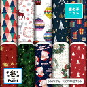 鹿の子 ニット生地 布 クリスマス柄 UVカット 吸水速乾 商用利用可 ハンドメイド 手作り 手芸 犬服 レオタード ラッシュガード スポーツウェア ユニフォー...