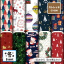 ストレッチニット生地 布 C1000 クリスマス柄 軽量 UPF50+ 防透性 吸水速乾 耐塩素 商用利用可 ハンドメイド 手作り 手芸 犬服 水着 レオタード...