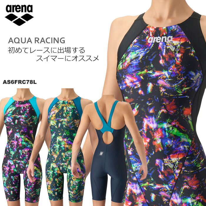 よく一緒に購入されている商品2,570円1,670円 商品情報 大会出場可能なWORLD AQUATICS（FINA）承認モデル レディスハーフスパッツ競泳水着 レーシングワンピーススパッツ （オープンバック・ハーフレッグ） カラー BKPK：ブラック×ピンク BKPP：ブラック×パープル GRGR：グリーン×グリーン 素材／機能 ECO AQUA STRIPE ポリエステル ・ ポリウレタン 仕様 ＜当店独自の採寸方法＞ サイズ／股下／裾幅（約） 【Mサイズ】24cm／14.5cm ※ 1サイズごとに約±0.5～1cm変わります 胸パット：なし／フックうけ：あり ※別売りの胸パットを着けることができます↓↓ AS6SAZ11U（アリーナ） ・ SE32001（スピード） 備考 ◇日本製 ※縫製の時期によって他国製が一部入っている場合があります。詳細についてはお問い合わせ下さい。 ◆サイズにご注意下さい◆ この商品は競泳用です。 競泳水着の生地は伸びが少なく、個人差がございますがフィットネス用の水着と同じサイズだときつい場合がございますので、ご注文の際はお気をつけ下さいませ。 コメント ※商品によって柄の出方・配置が異なります。 環環境に配慮したリサイクルポリエステルを使用したニット素材ECO AQUASTRIPEを採用。初級レーシングスイマーへ向けた「AQUA RACING」シリーズ。公式大会に出場するために必要なWORLD AQUATICS（世界水泳連盟）承認モデルの競泳水着。伸びのあるフィット感と安心感のある地厚な生地。はっ水加工でシャープな水切れが特徴。初めてレースに出場するスイマーにオススメ。ネオンサインのグリッチのようなグラフィックが明るく華やかでエネルギッシュなデザイン。 当店はarenaの正規販売店です。 メーカー希望小売価格はメーカー商品タグに基づいて掲載しています。 ※商品写真は実際の色味に近づけてはおりますが、お客様のモニター設定などにより多少違って見える場合がございます。 類似商品はこちら15,500円15,120円13,400円11,670円11,290円15,790円14,360円15,120円11,290円新着商品はこちら2026/9/252,050円2026/9/252,050円2026/9/252,050円再販商品はこちら2026/9/255,900円2026/9/2514,550円2026/9/1916,980円伸びのあるフィット感と安心感のある地厚な生地 - - - - - - - - - -　この商品は日本国内のみへの発送限定です。This product is not shipped outside of Japan.　- - - - - - - - - -