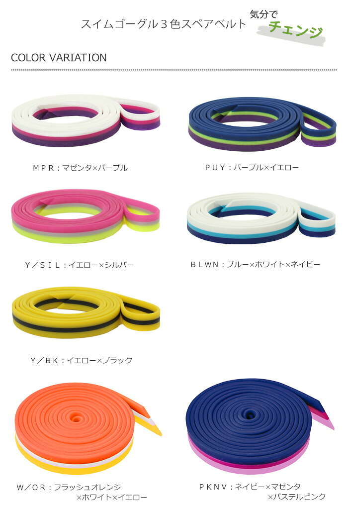 スイム ゴーグル 水泳用用替えゴム（スペアベルト） /競泳/平ゴム/カラー/日本製/...