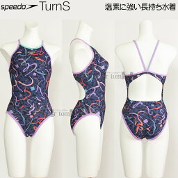 スピード speedo 競泳水着 ジュニア女子 練習用 140cm STG02401 ネイビー×パープル NP フェリシタシオン 練習用水着 ターンズ/2024SS