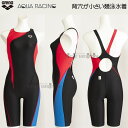 競泳水着 レディース arena アリーナ FINA承認 Mサイズ FAR3553W ブラック×レッド BKRD アクアレーシング 左右非対称の切替 /2025...