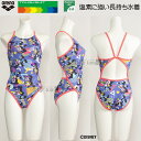 競泳水着 レディース 練習用 アリーナ Lサイズ AS4FWM52W パープル×ピンク PPPK タフスーツ 練習用水着 ディズニー