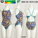 アリーナ 競泳水着 ジュニア女子 練習用 140cm AS4FWM56G ネイビー×エメラルド NVEM タフスーツ 練習用水着 ディズニー