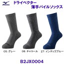 ミズノ MIZUNO ドライベクター 薄手パイルソックス B2JX0004 /2025SS