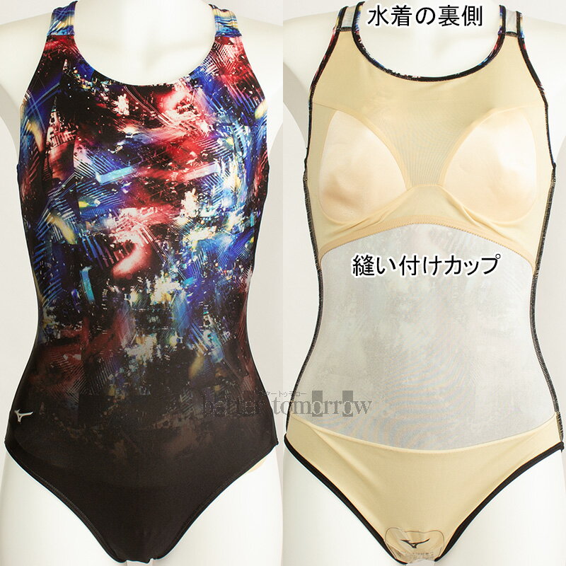 ミズノ MIZUNO ワンピース水着 レディース Mサイズ N2JAB80596 ブラック×レッド フィットネス水着 ストロークワン /値下げしました!!25%OFF