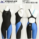 140cm ミズノ 競泳水着 ジュニア女子 N2MG292092 ブラック×ライトブルー FINA承認 ストリームエース レースオープンバック/値下げしました!...