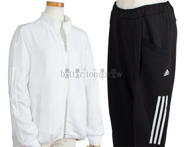 アディダス ADIDAS 【2020SS】 ウォームアップ ジャケット パンツ ジャージ 上下セット GUN92 FM5167 ＆ GUN87 FM5179 ホワイト 【レディース】