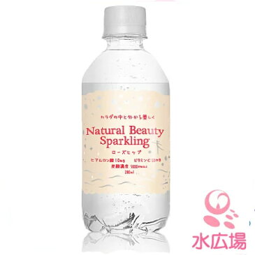 ナチュラルビューティースパークリング ローズヒップ 280mlx24本　Natural Beauty Sparkling Rosehip ヒアルロン酸　ビタミンC入り【代引き不可】