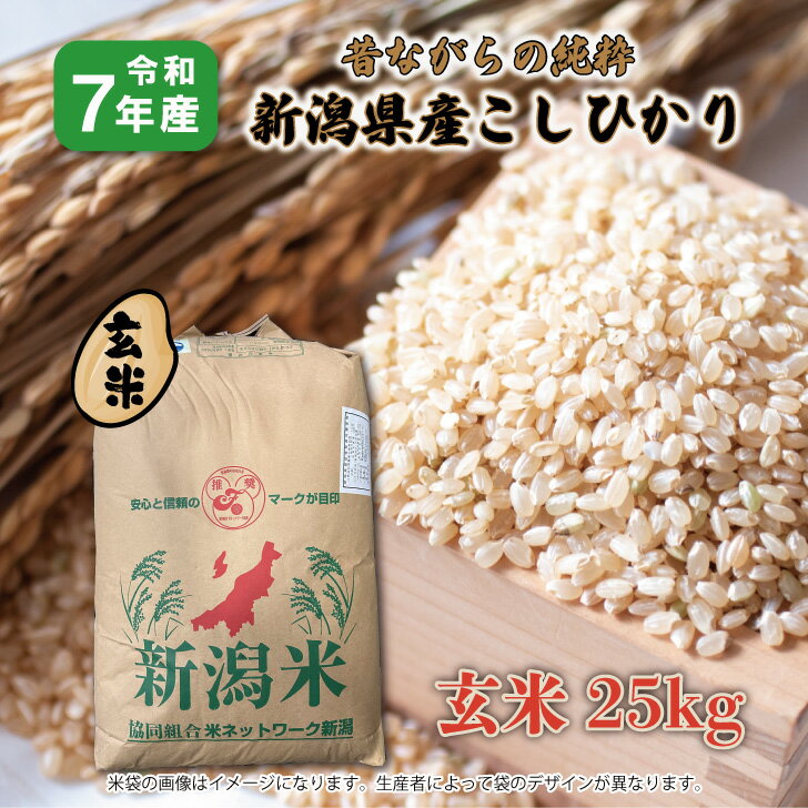 【玄米】希少 非BL 7年産 昔ながらの純粋 新潟県産こしひかり 25kg 玄米 コシヒカリ 送料無料 従来型