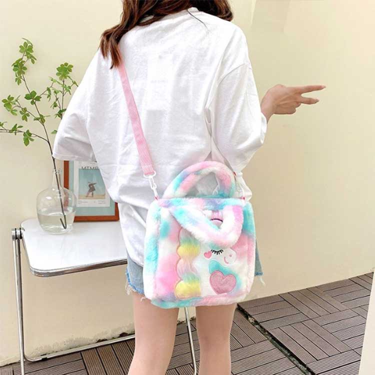 可愛い 2wayバッグ ユニコーン ショルダー キュート バッグ もこもこ トート 女の...