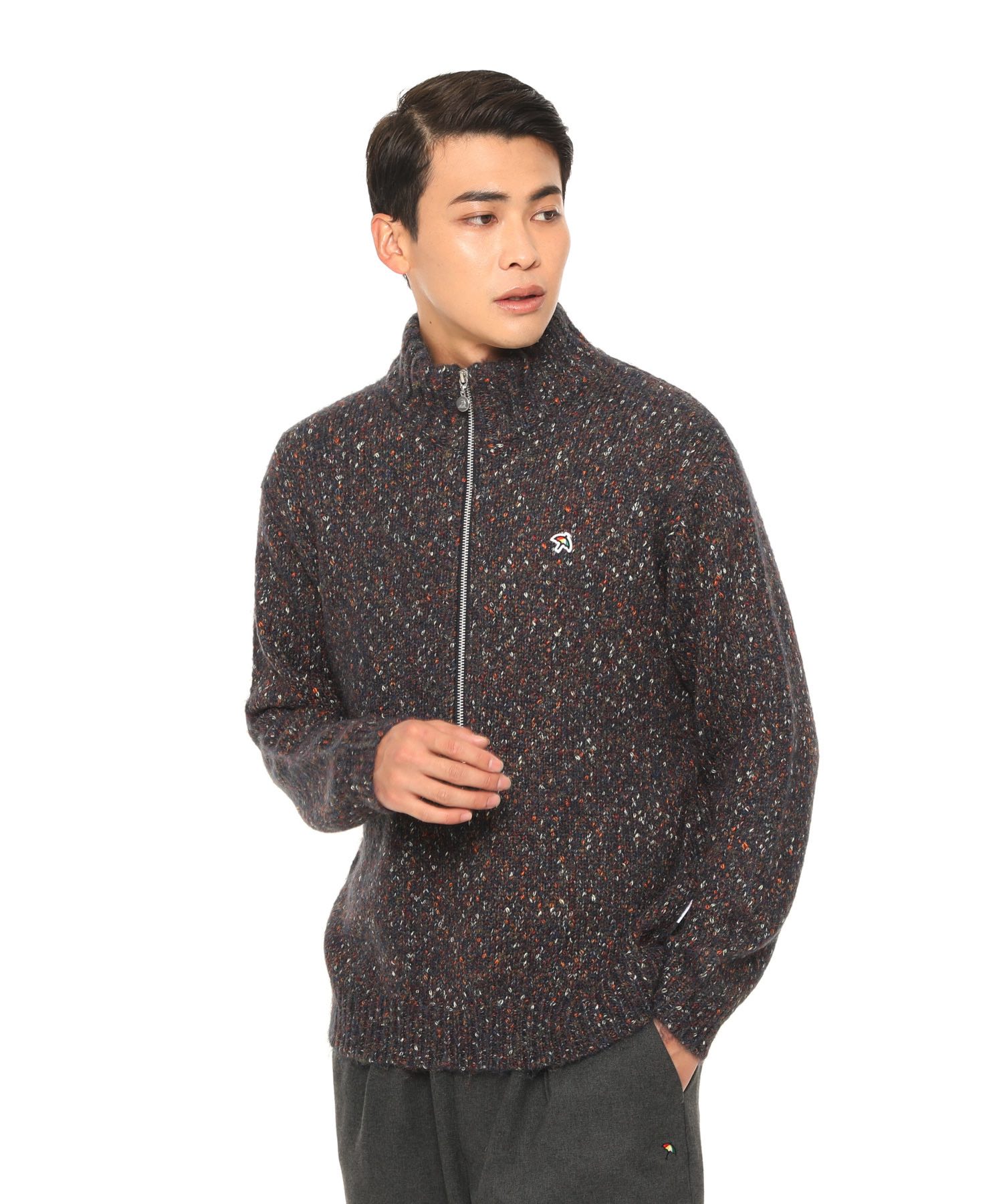 【公式】 セール 50%OFF アーノルドパーマー カラーメランジ ハーフジップ プルオーバー ニット メンズ イエロー ネイビー 秋冬 カジュアル シンプル 仕事 通勤 パパ デイリー お出かけ