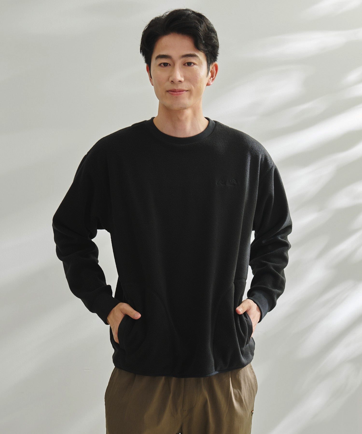 【公式】 セール 30%OFF アーノルドパーマー バルキーフリースプルオーバー メンズ ブラック グレー シンプル カジュアル 秋 冬 パパ 仕事 通勤 通学 公園 デイリー アウトドア マイクロフリース ゆったり リブ 伸縮性 保温性 ミドルレイヤー 23aw