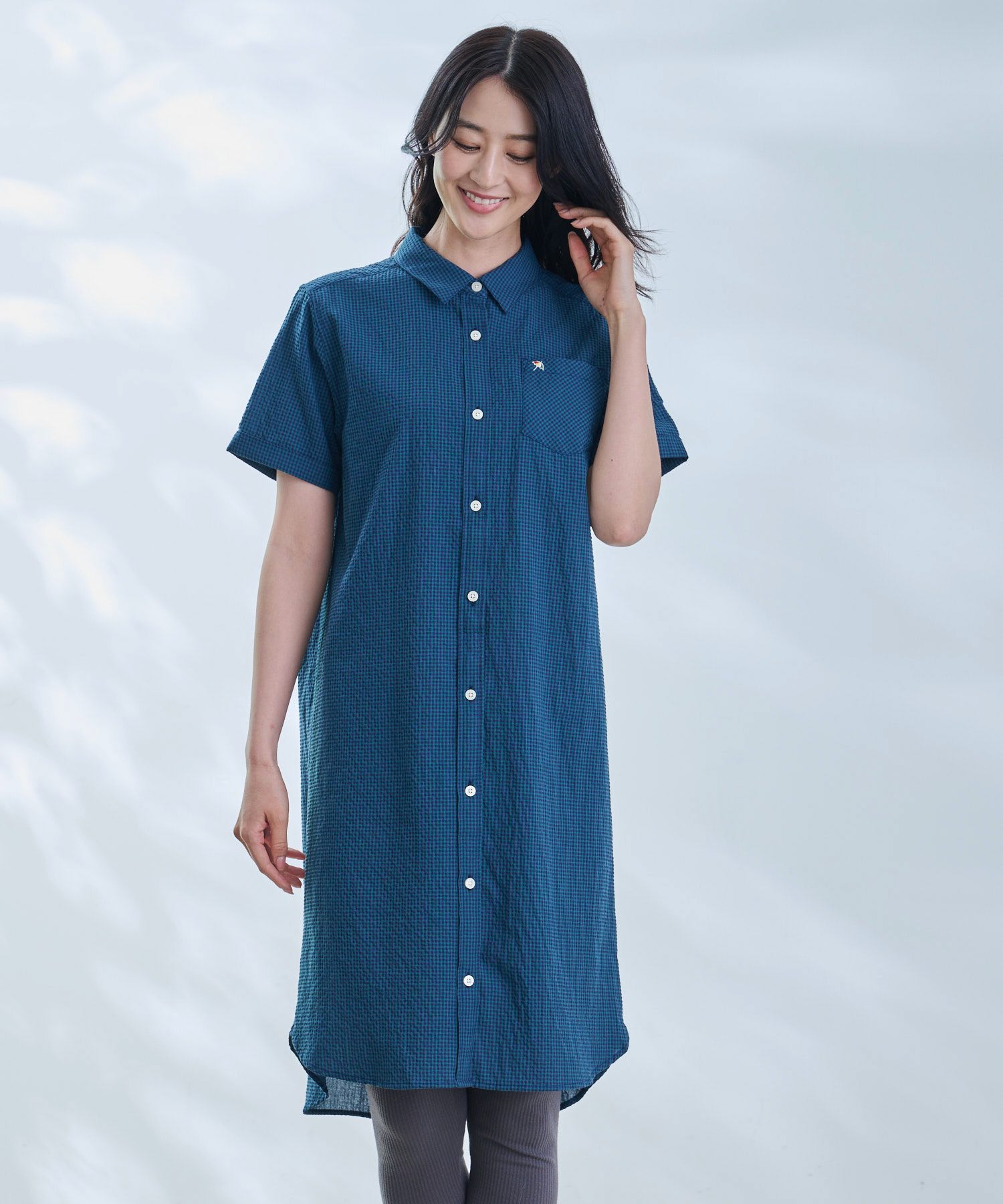 【公式】 セール 30%OFF アーノルドパーマー ギンガムチェック シャツワンピース レディース ブラック グリーン ネイビー シンプル カジュアル 春 夏 ...