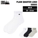 【公式】 ファーストダウン USA 無地クォーターロゴソックス | PLAIN QUARTER LOGO SOCKS メンズ 25ss SPRING