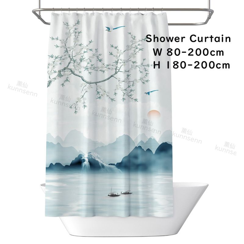 シャワーカーテン バスカーテン ビニールカーテン 防カビ 防水 浴室 バスルーム 風呂 ユニットバス 風呂カーテン 80X180cm 240x200